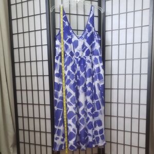 Lane Bryant Blue and White V-Neck Midi Sundress